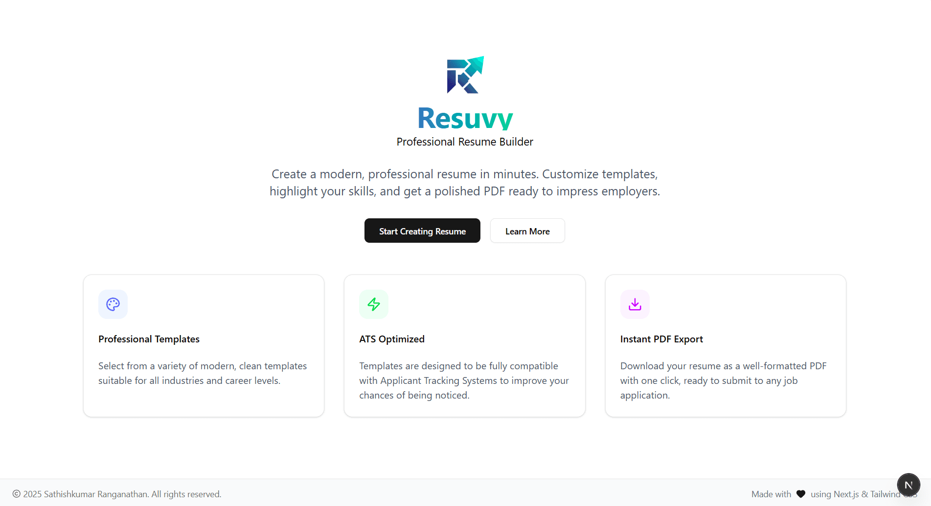Resuvy Resume Builder